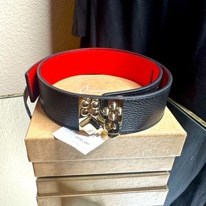 Christian Louboutin Black and Gold Belt.